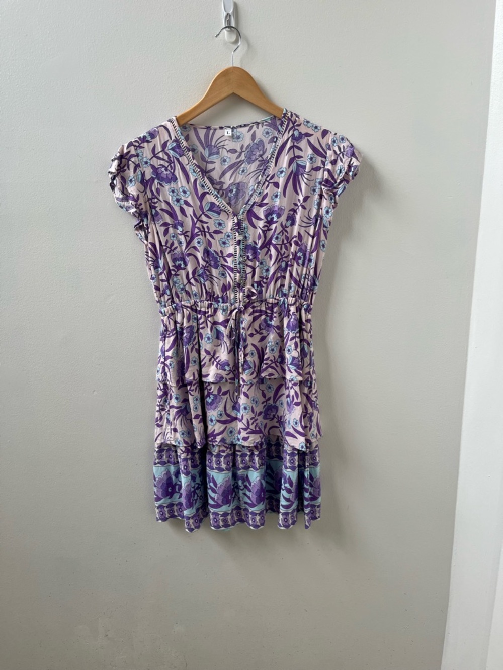 Floral Whimsy Feminine Dress Festival Mini Tiered Dress